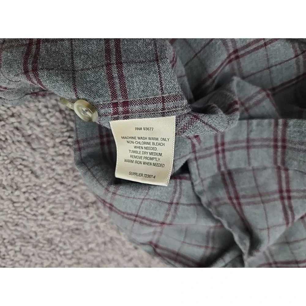 Lot of 2 St John's Bay Button Up Shirt Mens Large Plaid Long Sleeve Chest Pocket